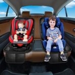 Car Seat Protector 1 Pack Car Seat Cushion Mat Thickest Padding,Waterproof 600D Fabric Car Seat Covers for Non-Slip Backing Mesh Pockets for Baby and Pet (Black, 1 Pc) - Image 7
