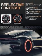 20PCS Car Wheel Reflective Decorative Strip,Night Safety Warning Stickers,Cars,Motorcycles,Bicycles are Applicable, Colorful and Diverse, a Street The Most Beautiful Car (Red) - Image 3