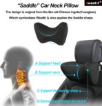 iwantit® Car Neck Pillows with Memory Foam, Neck Supporting for Long Time Driving, Adjustable Straps and Comfy Outer Cover(Black,1Package, Large Size) - Image 2