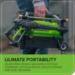 Greenworks 2100 PSI (SGS Certified) 1.2 GPM 13Amp Compact Electric Pressure Washer Telescoping Handle Power Washer for Cars, Driveways, Patios, Patio Furniture & Around Pools - Image 9