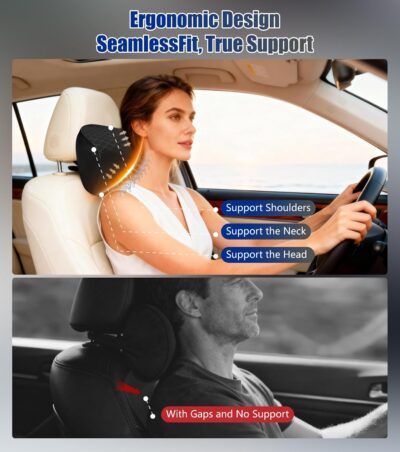 2Pcs Premium Car Neck Pillow – Car Headrest Pillow for Neck PainRelief with Premium Memory Foam,600D Oxford Fabric & 100D High Elastic Memory Foam – UltimateComfort Neck Pillow for Car, Driving - Image 5