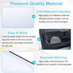 PIMCAR Windshield Sunshade for Ford F-150 2015-2020 | Premium 310T Reflective Polyester UV & Heat Blocker | Reduces Interior Temperature, Foldable with Storage Pouch - Image 6