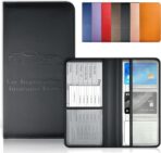 Black Car Registration and Insurance Holder with Magnetic Closure for Glove Box Organizers Car Document Holder Car Document Organizer Car Glove Box Organizer