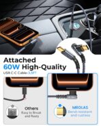MRGLAS 90W Fast iPhone 17/16 Car Charger, USB C Car Charger with Type C Cable, PD45W & QC45W, Flush Fit, All Metal, Cigarette Lighter RV Power Adapter for iPhone 17 16 Samsung S26 S25 Ultra Pixel 10 - Image 3