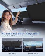 2026 Auto Retractable Sun Shade for Car Windshield - Adjustable Automatic Car Window Sunshade for UV & Heat Protection - Universal Fit for Outdoor Camping & Daily Parking (Not Fit Truck) - Image 2