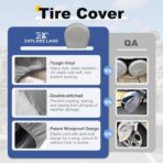 Explore Land Tire Covers 4 Pack - Tough Wheel Protector for Truck, SUV, Trailer, Camper, RV Universal Fits Tire Diameters 26-28.75 inches, Charcoal - Image 2