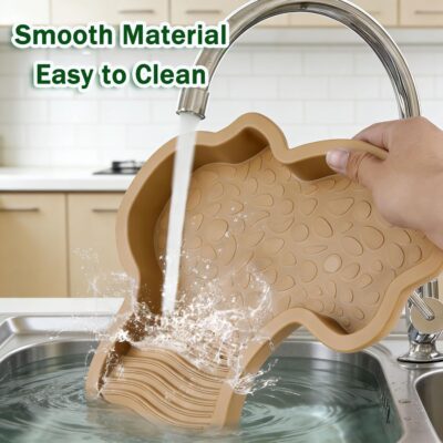 Reptile Swimming Pool 2-in-1 Turtle Bathtub Balcony Climbing Pet Water Basin with External Ramp and Ladder, Suitable for Geckos Snakes Turtles Chameleons Lizards Climbing and Shower (Brown Yellow) - Image 5