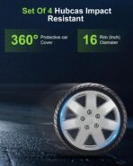 SCITOO 16" Silver Hubcaps Set of 4, fits Cars, Trucks, SUVs, Easy Install, Universal fit, Stylish & Rust-Resistant - Image 3