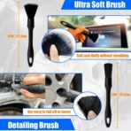 Wheel Brush Kit, Soft Drill Wheel Cleaner Brush, Tire Brush, Detailing Brush, and Detailing Pads, No Scratches Car Wheel Cleaning Kit for Wheels, Tire, Rims, Engines, Exhaust(Blue + White 9 Pk) - Image 6