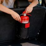 Oxford Fabric Car Fire Extinguisher Organizer,Trunk Securing Hook and Loop Fastener,car Fire Extinguisher Holder,for Trunk Interior Vehicle Safety Automotive SUV - Image 3