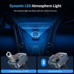 UNBREAKcable Bluetooth 5.3 FM Transmitter for Car, [PD 20W + QC 3.0] [Stronger Microphone & HiFi Bass Sound] Cigarette Lighter Radio Music Adapter Charger, Supports Hands-Free Siri Google Assistant - Image 6