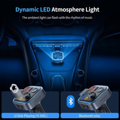 UNBREAKcable Bluetooth 5.3 FM Transmitter for Car, [PD 20W + QC 3.0] [Stronger Microphone & HiFi Bass Sound] Cigarette Lighter Radio Music Adapter Charger, Supports Hands-Free Siri Google Assistant - Image 6