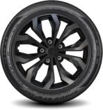 LYDS Spyder BGM Black & Gunmetal Gray Universal 14 inch Premium ABS Hubcap Wheel Cover Replacement Set of 4 - AWC-14GB