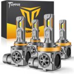 H11/H9 & 9005/HB3 Light Bulbs Combo, 100,000LM Brightness, 1:1 Mini Size 6500K Cool White IP68 Waterproof Automotive Replacement Combo 9005 H11 Fog Lights, Quick Installation, Pack of 4