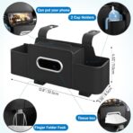Car Back Seat Organizer with 1 Pack of 80 Tissues, Car Seat Back Tissue Box, and Storage Hook, Multi-Functional Organizer for Phone, Drinks, Handbag, Garbage Bags, Fits Most Car Models - Image 2