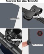 JOYTUTUS Sun Visor Extender for Car, Universal Anti-Glare Polarized Sun Visor Easy to Install, UV400 Visor Extension Protect from Glare/UV Ray/Stray Light, Safe Driving for Car - Image 6