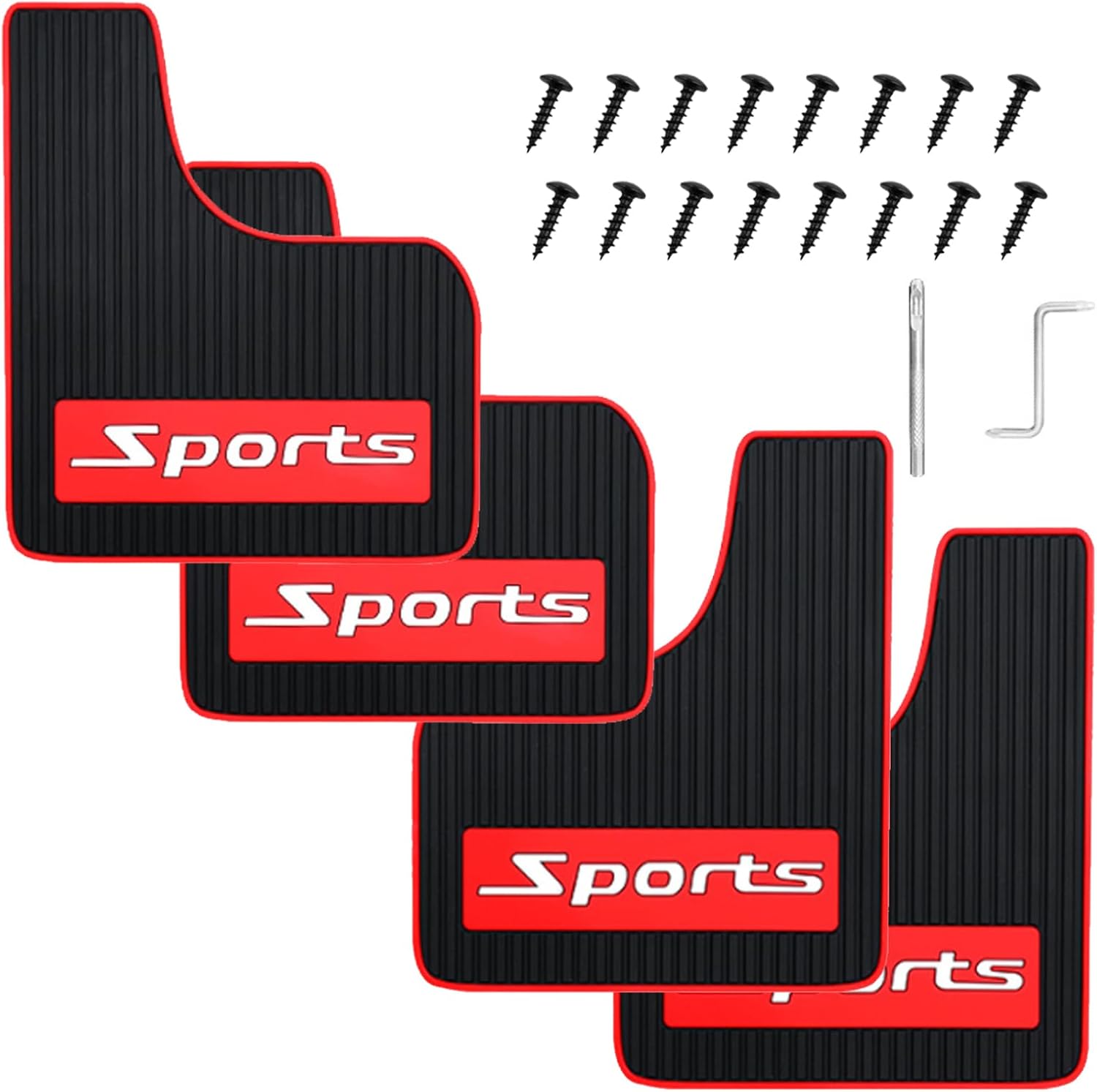71uXhVJCkCL._AC_SL1500_.jpg 4PCS Car Mud Flaps Rubber Mudguard Soft No Collision Front and Rear Fender Splash Guards Mud Flaps, Universal for Cars SUV, Short - Image 1
