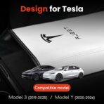 Polwlamks Center Console Armrest Cover for Model Y/Model 3, Soft Leather Pad Armrest Protector Armrest Box Cushion Compatible with New Tesla Refresh Model Y (2020-2026) / Model 3 (2019-2025) - Image 2