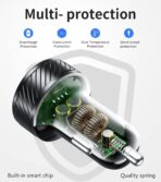 KEWIG Car Charger, 36W Fast Car Charger Adapter, Dual USB Car Fast Charge with Colorful Voltmeter & ON/Off Switch - Image 5