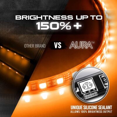 OPT7 Aura Single Row Expansion Pack - 2pc 12” RGB Multicolor LED Strips w/Splitters and Extension Wires for Interior, Wheel Well, Grille, Golf Cart, Car, Boat Underglow Lights - Image 3