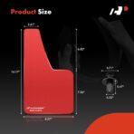A-Premium Mud Flaps, 2 Pack Universal Splash Guards for Car Sedan Coupe, Red Front or Rear Upgraded Mud Guards Includes Mounting Hardware, Drilling Required - Image 3
