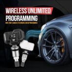 Launch TPMS Sensor, 2 in 1 Dual Frequency 315Mhz & 433Mhz Universal Programmable OEM TPMS RF-Sensor, Fit for Tire Pressure Monitoring System, Unlimited Programmability Press in 1 Sensor, Metal - Image 3