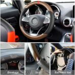 Moly Magnolia Carbon Fiber Steering Wheel Cover, Universal 15 inch Breathable Anti Slip, Fit Most Cars, Trucks, SUV (Carbon Fiber Coffee) - Image 3