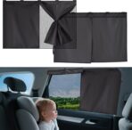 Magnetic Car Window Shades for Baby - Dual-Layer Sun Protection Car Curtains for Rear Side Windows - 2 in 1 Side Window Sun Shade with Enhanced UV Block and Privacy Protection, Fits Most Cars
