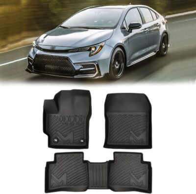 TPE Automotive Floor Mats Custom for 2020-2025 Toyota Corolla(Include Hybrid Exclude Hatchback), All Weather Cover Protection Waterproof Black Floor Liner Front & Rear Row Full Set Car Mats, 3PCS - Image 8