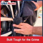 USANOOKS Premium 300GSM Microfiber Cleaning Cloth - 12.5"x12.5" High Performance - 1200 Washes, Ultra Absorbent Microfiber Towels for Cars Undercarriage, Rims & Engine Bay Cleaning - Microfiber Cloth - Image 5