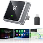 Wireless CarPlay Adapter for Apple Only, 2026 Upgrade Mini Aluminium CarPlay Adapter Converts Wired to Wireless CarPlay for iPhone, Plug & Play, Auto Connect Fast and Stable, with USB-C, Grey