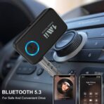1Mii Bluetooth 5.3 Music Receiver for Car/Home Stereo, Aux Bluetooth Adapter for Car with Volume Control Supports Hands Free Calls, 16H Battery Life - Image 2