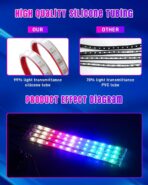 72 LED USB Interior Car Strip Lights Dream Color RGB-IC 12V DC with App RF Remote Control Multicolor Footwell Under Dash Chasing Inside Light Kits Music Sync Mode LED Lights for Cars Truck ATV UTV - Image 6