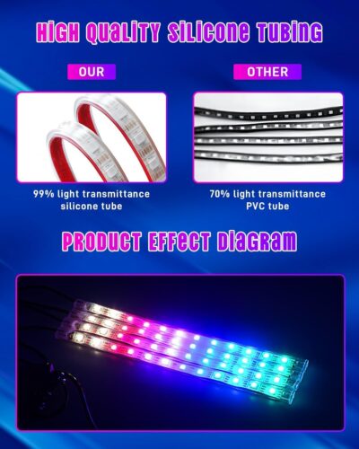72 LED USB Interior Car Strip Lights Dream Color RGB-IC 12V DC with App RF Remote Control Multicolor Footwell Under Dash Chasing Inside Light Kits Music Sync Mode LED Lights for Cars Truck ATV UTV - Image 6