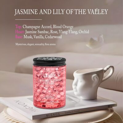 Fragrance Gel Beads Superior Aroma Air Freshener, Eliminates Odors in Cars, Offices, Pet Areas, Cabinets, Plant Based, 200g, Pack of 1, Jasimine and Lily of the Valley - Image 2