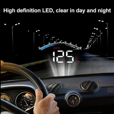 Car Head Up Projector High Definition OBD HUD Windshield Projector Overspeed Security Alarm for Vehicles Complying with OBDII Standards - Image 7