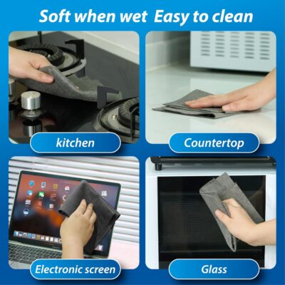Thickened Magic Cleaning Cloth for Glass,5Pcs Lint Streak Free Microfiber Cloth Reusable, Cleaning Rags Wipes for Windows, Cars, Mirrors - Image 6