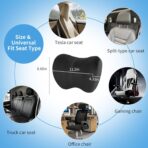 Car Neck Pillow Adjustable Up and Down Style 2 Pack,Car Headrest Pillow for Neck Support Relieves Driving Fatigue, Soft Memory Form and Ergonomic Design Fits Most Heights and Car Seats (Black) - Image 8