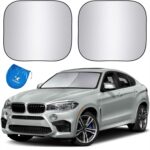 EzyShade Windshield Sun Shade with Shield-X Reflective Technology. See Size-Chart with Your Vehicle. Foldable 2-Piece Car Sunshades Reflect UV Sun and Heat and Protect Your Car. Standard (Medium) Size