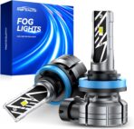 Marsauto H11/H16/H8 LED Fog Light Bulb, 14,000LM 6500K White H11 H16 H8 LED Fog Lights, 70000HRS Lifespan H11 Fog Light Bulbs for Car, Play and Plug, Exterior Lighting