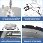 JANZ 24'' Pressure Washer Surface Cleaner with 4 Wheels,Dual Handle,Stainless Steel Housing, 4 Replacement Nozzle Cores and 2 Hose Adapters,Ideal for Driveways, Sidewalks,Patios,Decks Cleaning - Image 4