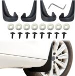 4PCS Car Mud Flaps, Black Mud Flaps Splash Guards, Front Rear Mud Flaps Splash Guards, No Drilling Mudguards Fenders Car Exterior Accessories Universal for Most Cars, Sedan Vehicle