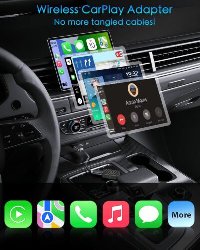 Mini Wireless CarPlay Adapter for Apple, Plug & Play Low Latency Converts Wired to Wireless CarPlay Dongle for iPhone iOS 10+, Connection Fast & Stable - Image 2