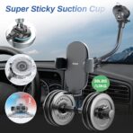 OQTIQ 13" Gooseneck Car Phone Mount – Windshield & Dashboard Holder with Strong Suction Cup, Anti-Shake Stabilizer, One-Button Release – Compatible with iPhone 17/16/15/14 and All Smartphones - Image 4