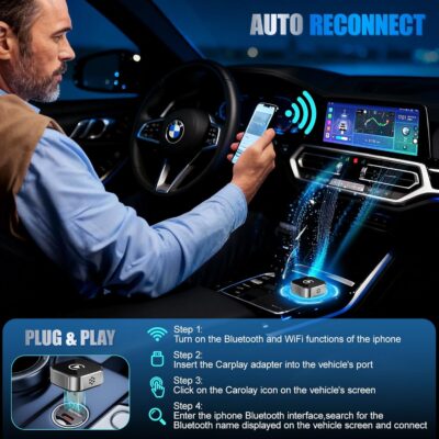 2026 Wireless Car Adapter - Universal Smart Screen Converter, USB-C/Type-C,Plug & Play, Zero Delay Needs Built-in Vehicle System (Silver) - Image 8