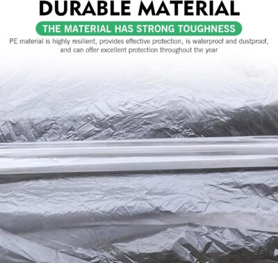 1 PC Disposable Car Cover, Clear Plastic Rain Car Cover with Elastic Band, Garage Dust Proof Storage Protection, Universal for Most Cars (11.48 FT x 19.69 FT) - Image 3