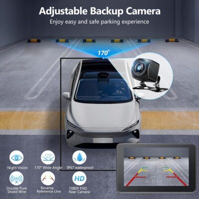 Carplay Screen for Car with Apple CarPlay/Android Auto, 7" Wireless Car Stereo, Portable Touchscreen Car Radio with Bluetooth, Backup Camera, GPS Navigation, Mirror Link,Multimedia Player All Vehicles - Image 3