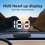 W2 White Heads Up Display for Cars Digital Speedometer for Car Speedometer for Car with speed, Triple Over-Speed Alarm, Auto Light Sensor, HUD Speedometer Universal Fit for All Vehicles - Image 3