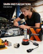 SEALIGHT H1 1 LED Bulbs for H9 H8 Light Bulbs, SuperBright 6000K White, 1:1 Size Plug-N-Play Design, Canbus Eror Free AntiHyper Flashing, Pack of 2 - Image 7