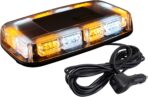 ASPL [Upgraded 5] 48LED Roof Top Strobe Lights, High Visibility Emergency Safety Warning LED Mini Strobe Light bar with Magnetic Base for 12-24V Snow Plow, Trucks, Construction Vehicles (Amber/White)
